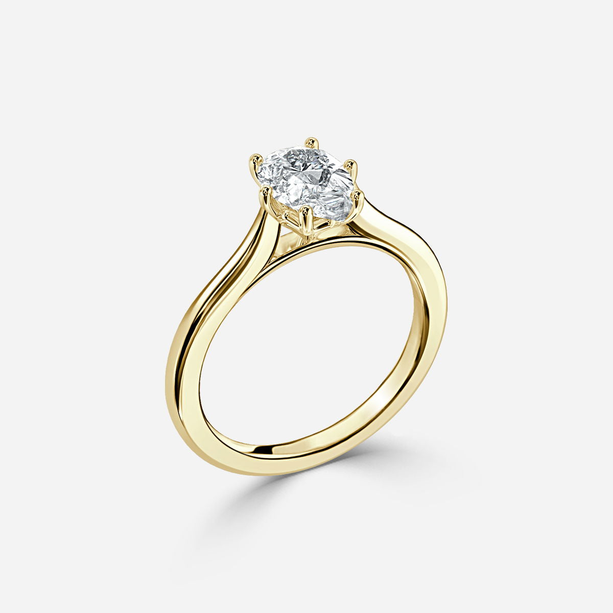 Nhẫn đính hôn kim cương nhân tạo Nimi Plain Pear Solitaire