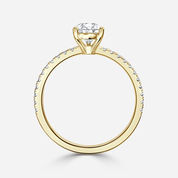 Luz De La Luna Pear Side Diamond Engagement Ring
