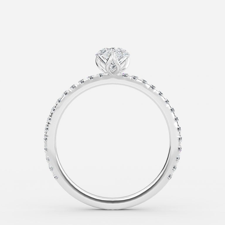 Moonlight Pear Side Diamond Engagement Ring