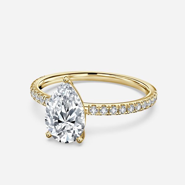 Luz De La Luna Pear Side Diamond Engagement Ring