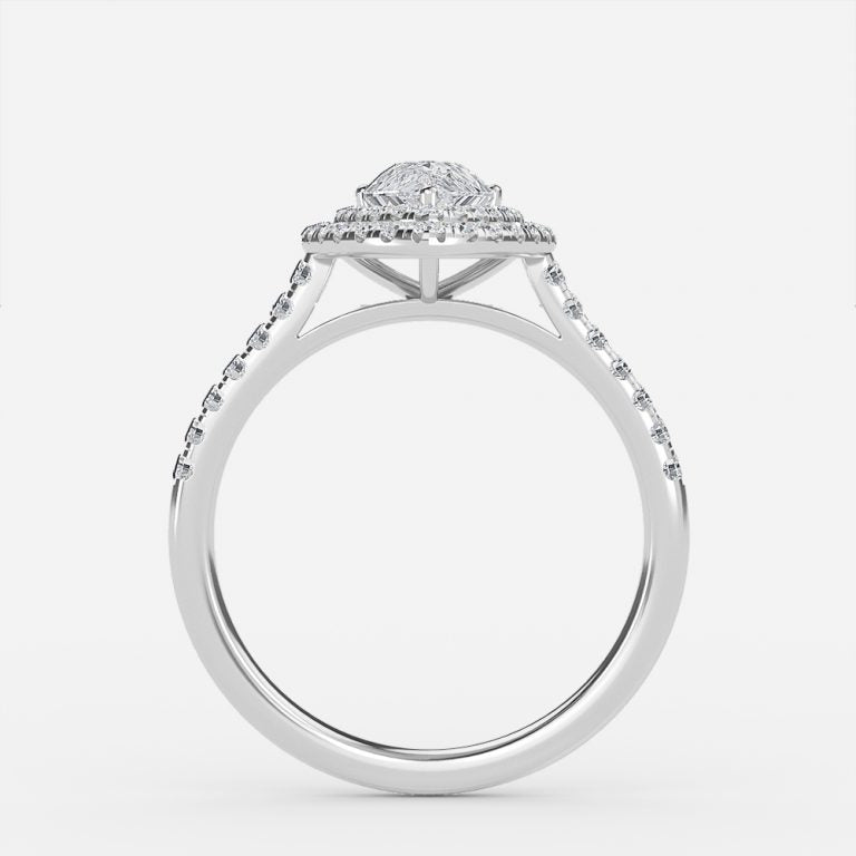 Nhẫn đính hôn kim cương nhân tạo Laila Pear Halo