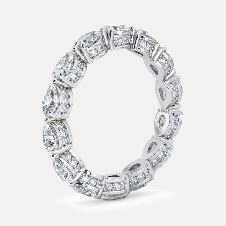 Unique pear Eternity band