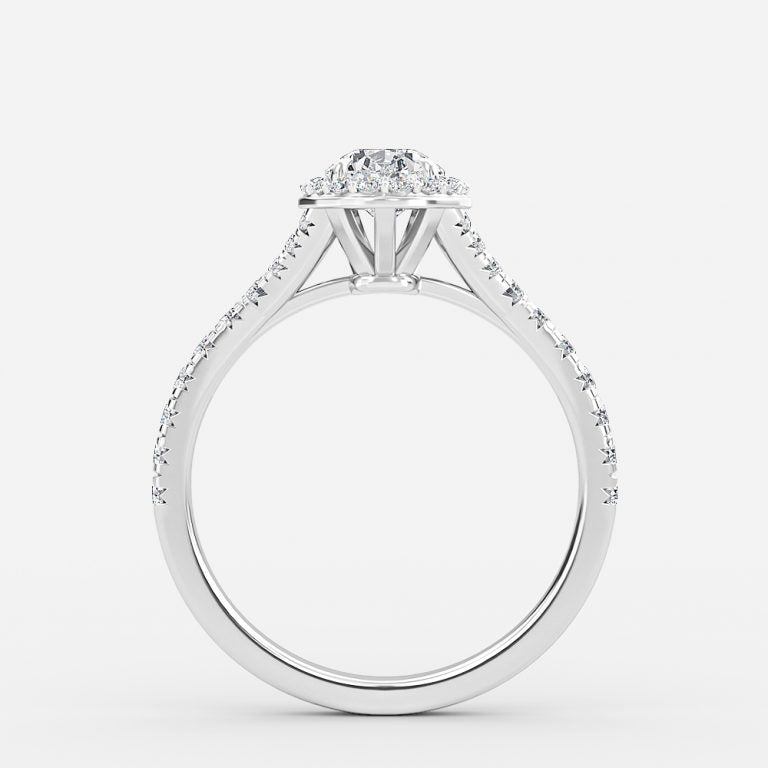 Chelsea Pear Halo Lab Grown Diamond Engagement Ring
