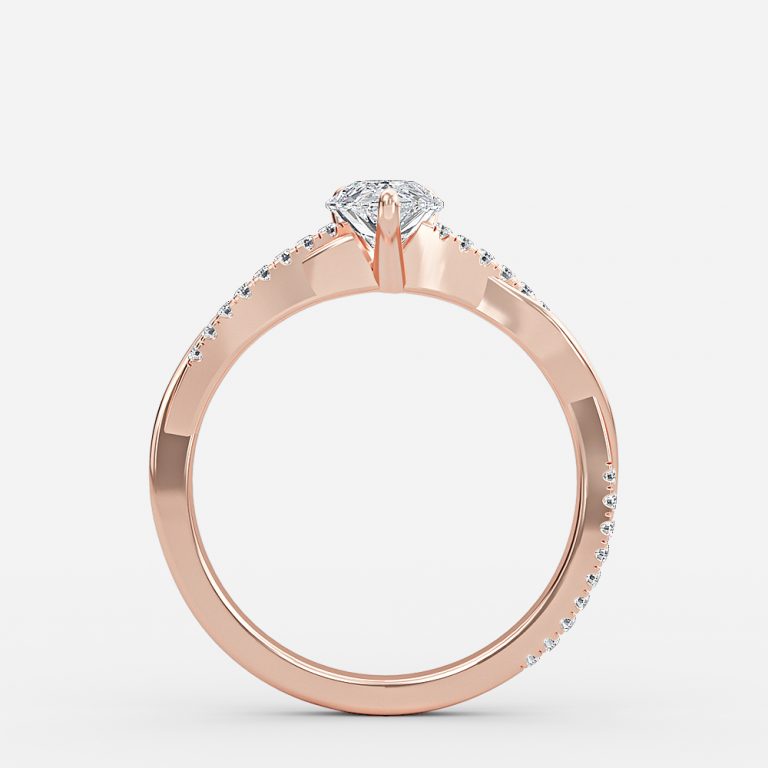 Nefereti Pear Side Diamond Engagement Ring