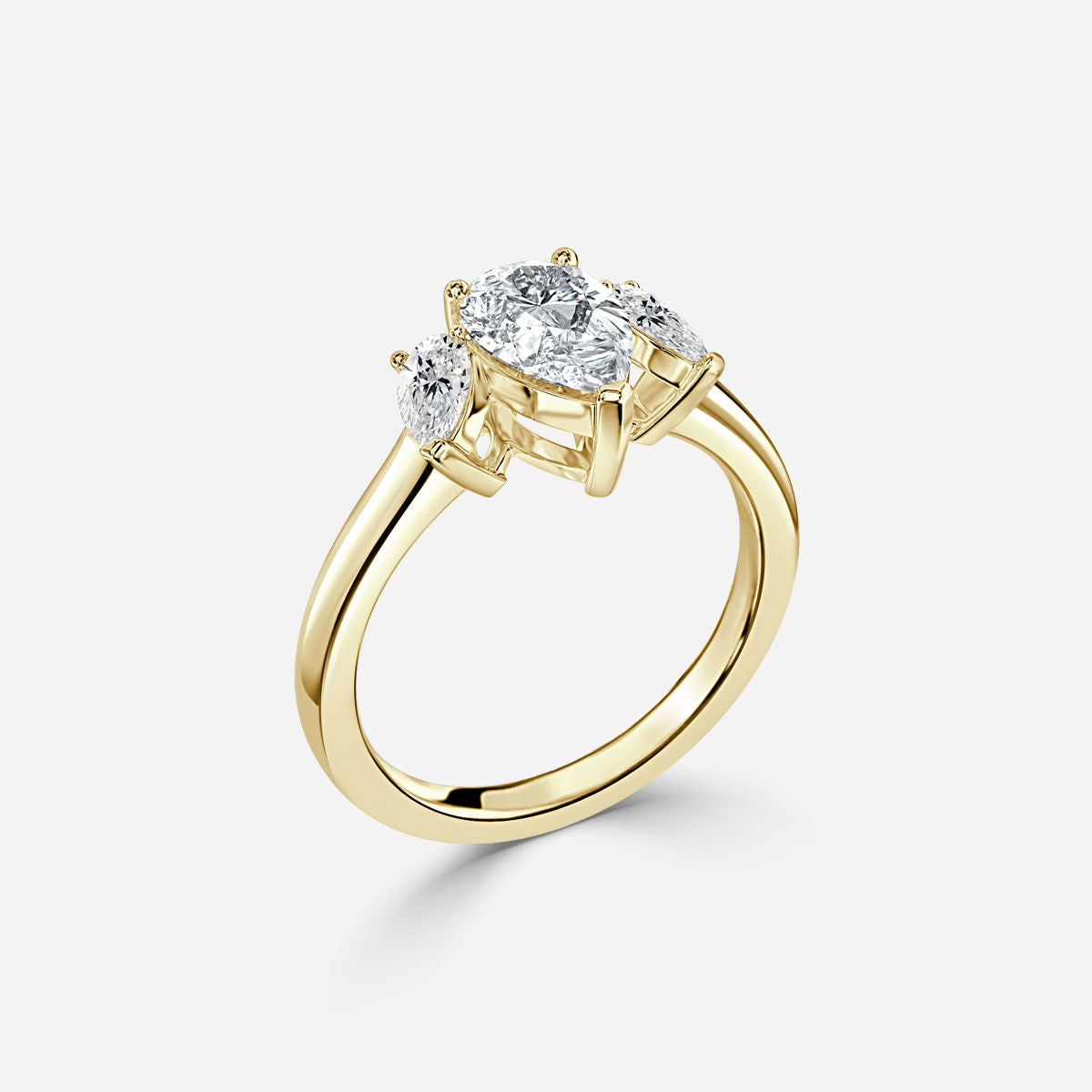 Freya Pear Three Stone Lab Grown Diamond Engagement Ring
