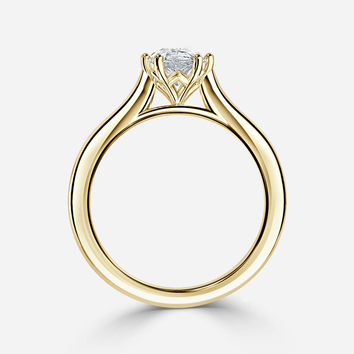 Nhẫn đính hôn kim cương nhân tạo Nimi Plain Pear Solitaire