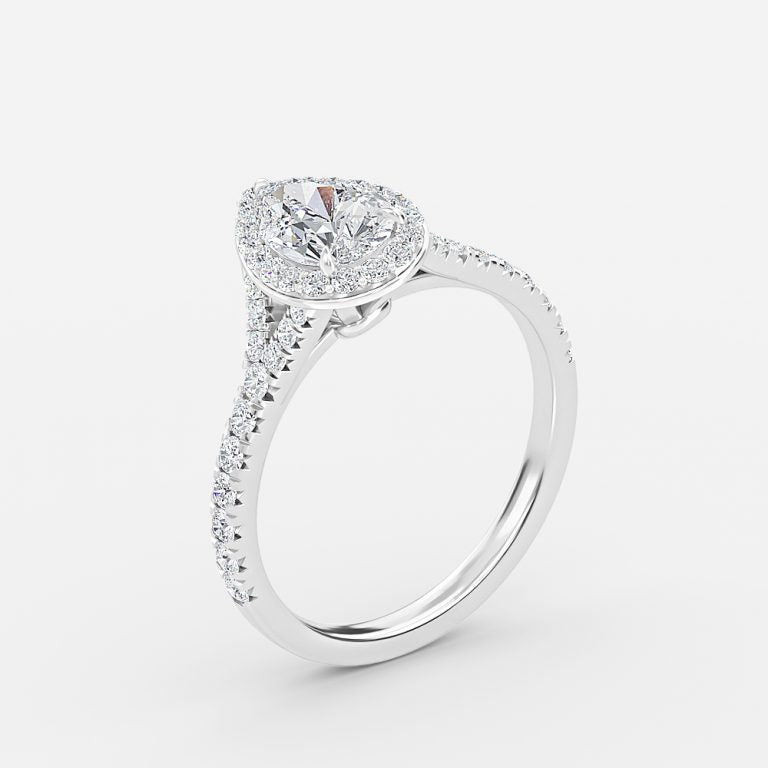 Chelsea Pear Halo Lab Grown Diamond Engagement Ring