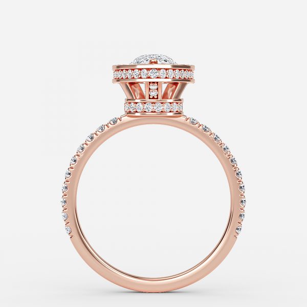 Nhẫn đính hôn kim cương nhân tạo Halo của Jennifer Pear