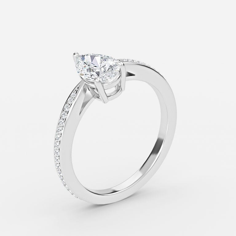 Nhẫn đính hôn kim cương Fior Pear Side