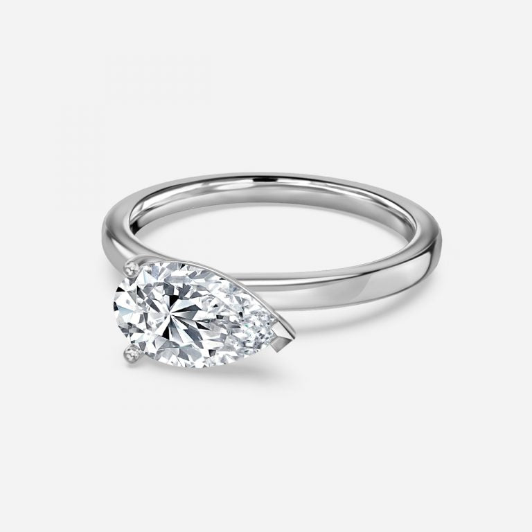 Demi Pear Solitaire Lab Grown Diamond Engagement Ring