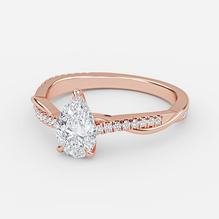 Nefereti Pear Side Diamond Engagement Ring