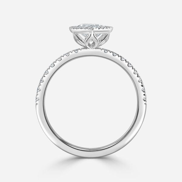 Nhẫn đính hôn kim cương nhân tạo Nefta Marquise Halo