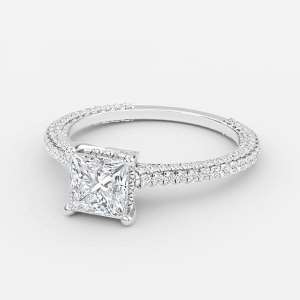Nhẫn đính hôn kim cương nhân tạo Hidden Halo của Iona Princess