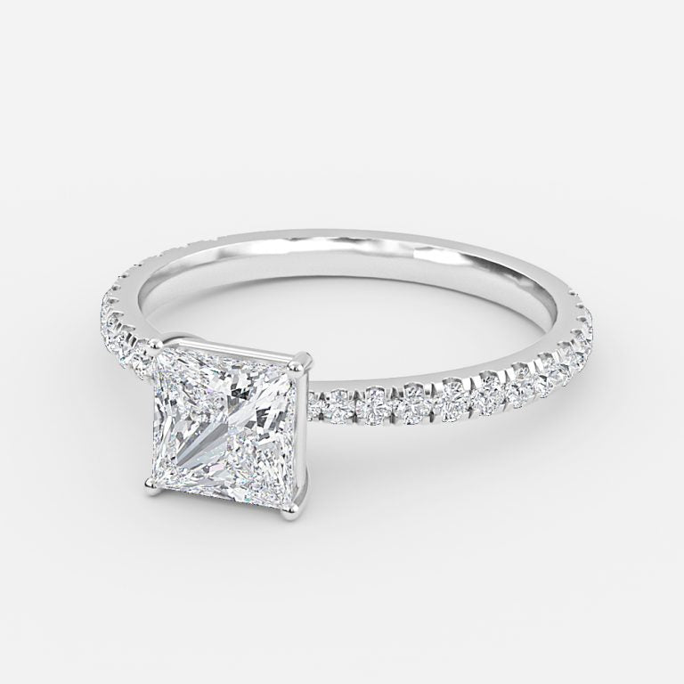 Crown Princess Diamond Band Engagement Ring