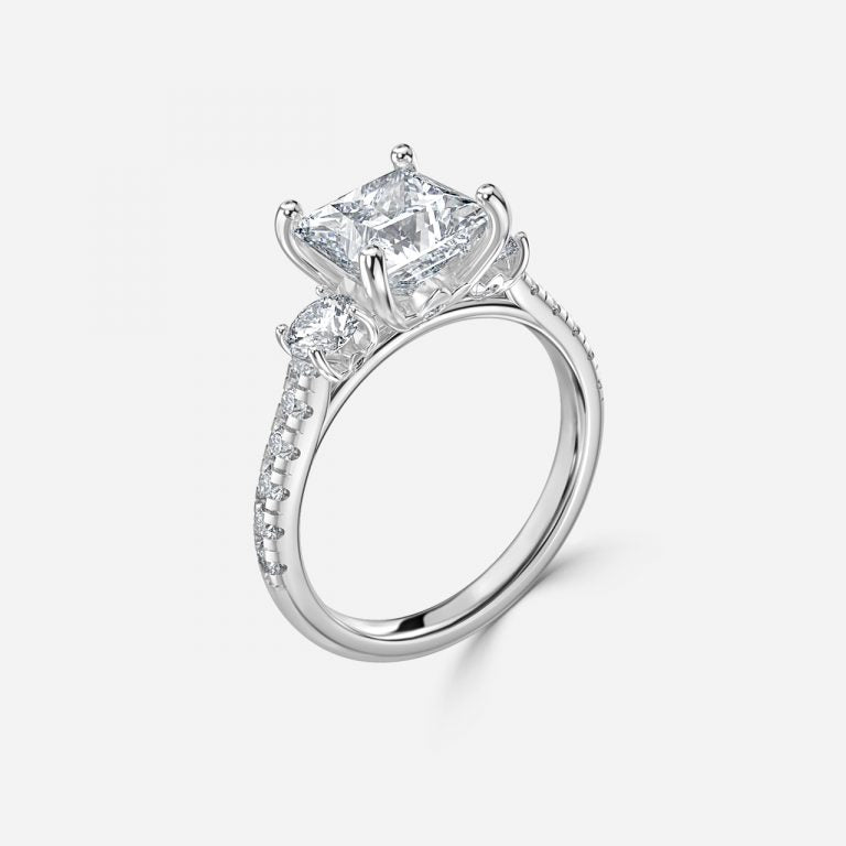 Talia Princess Three Stone Lab Grown Diamond Engagement Ring