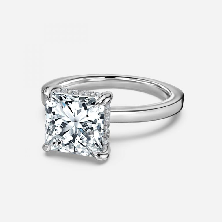 Chloe Princess Hidden Halo Lab Grown Diamond Engagement Ring