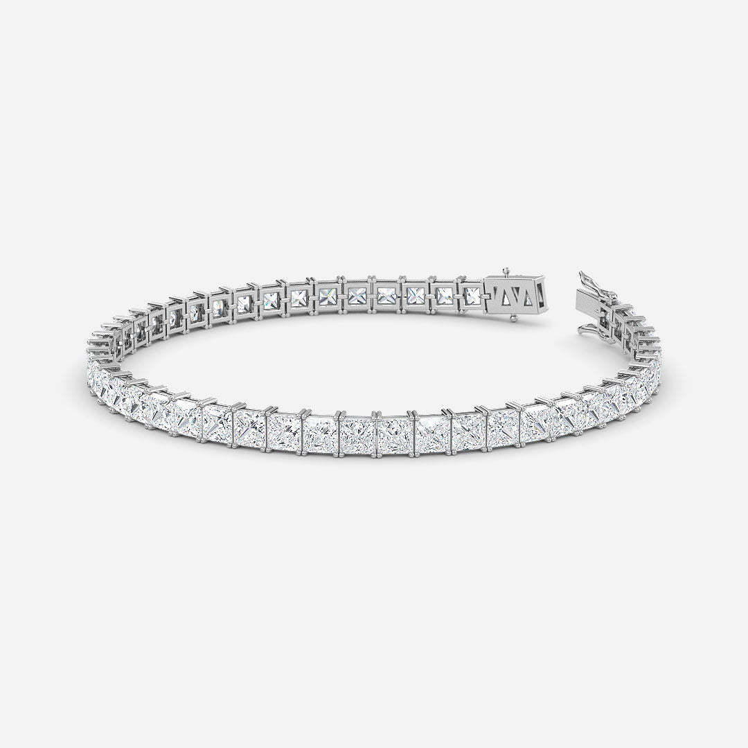 Princess Tab Diamond Claw Set Tennis Bracelet