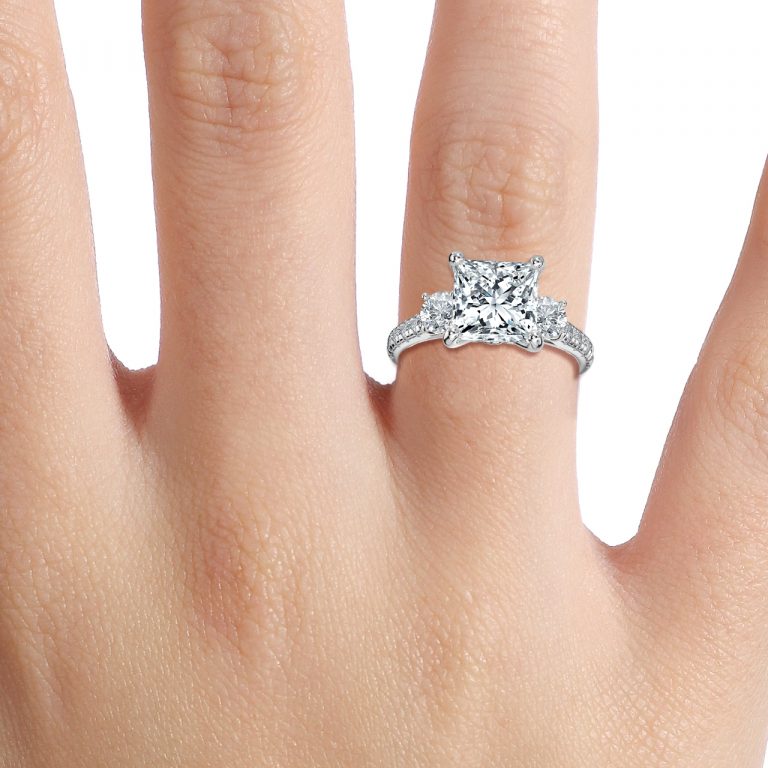 Talia Princess Three Stone Lab Grown Diamond Engagement Ring