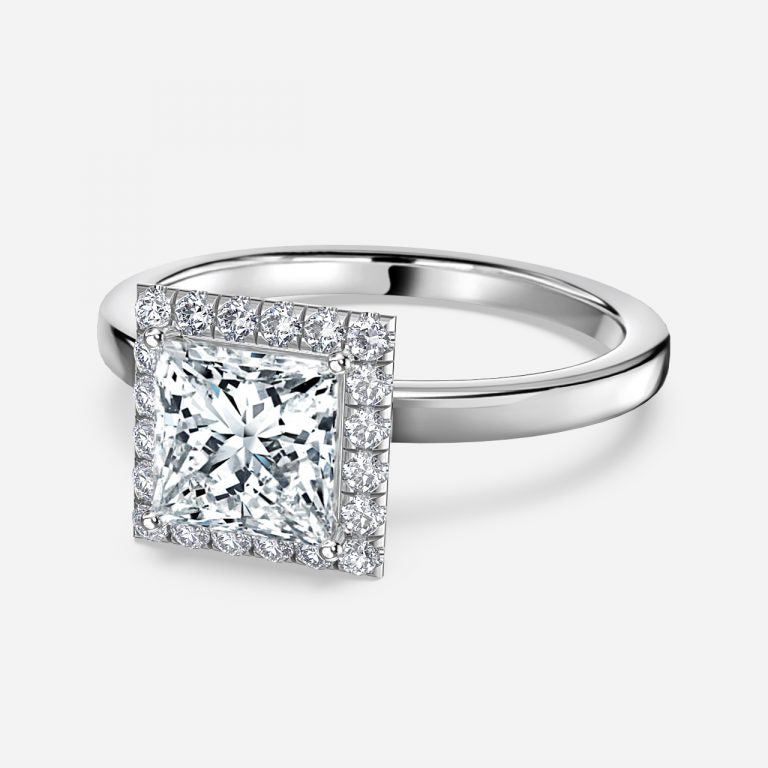 Jodha Princess Halo Lab Grown Diamond Engagement Ring