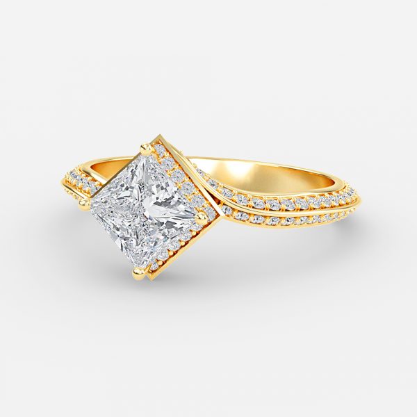 Aria Princess Hidden Halo Lab Grown Diamond Engagement Ring