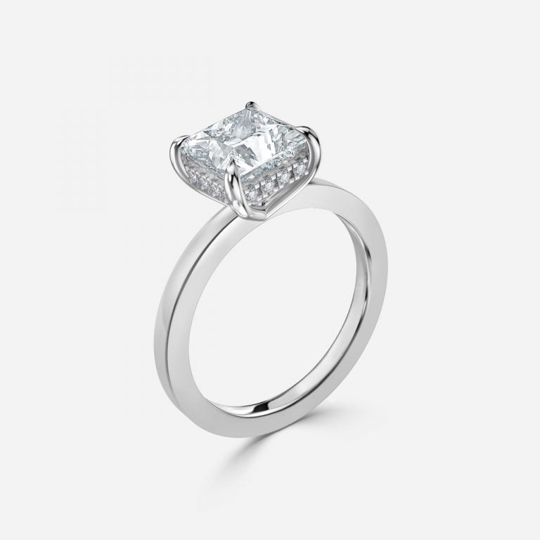 Chloe Princess Hidden Halo Lab Grown Diamond Engagement Ring