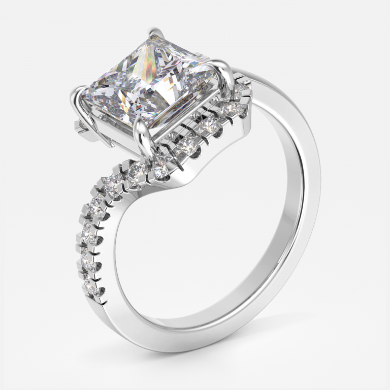 Neto Princess Halo Lab Grown Diamond Engagement Ring