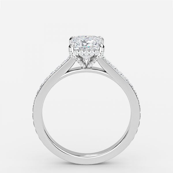 Mithrial Princess Hidden Halo Lab Grown Diamond Engagement Ring