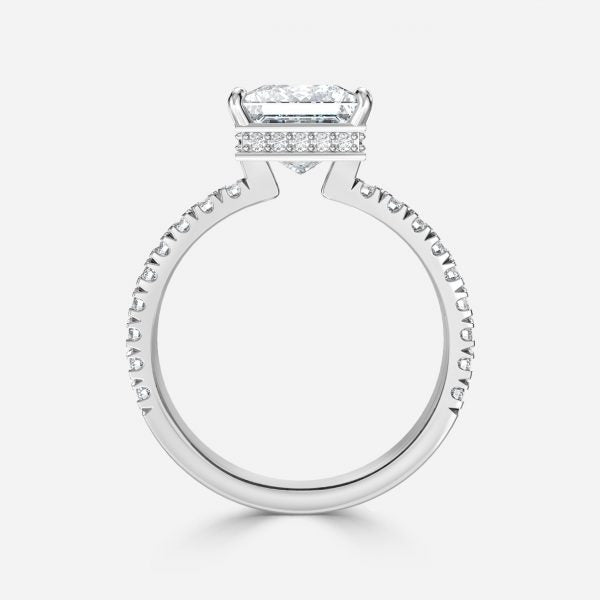 Nhẫn đính hôn kim cương nhân tạo Kenzo Princess Hidden Halo