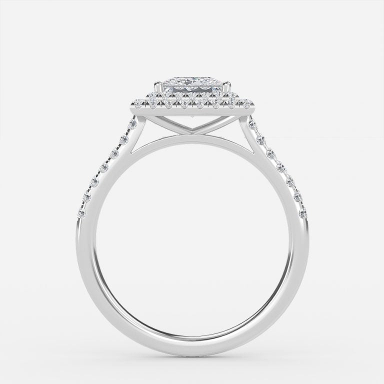 Nhẫn đính hôn kim cương nhân tạo Laila Princess Halo