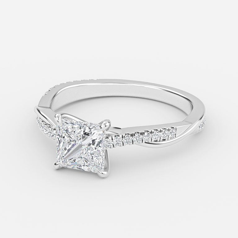 Nefereti Princess Diamond Band Engagement Ring