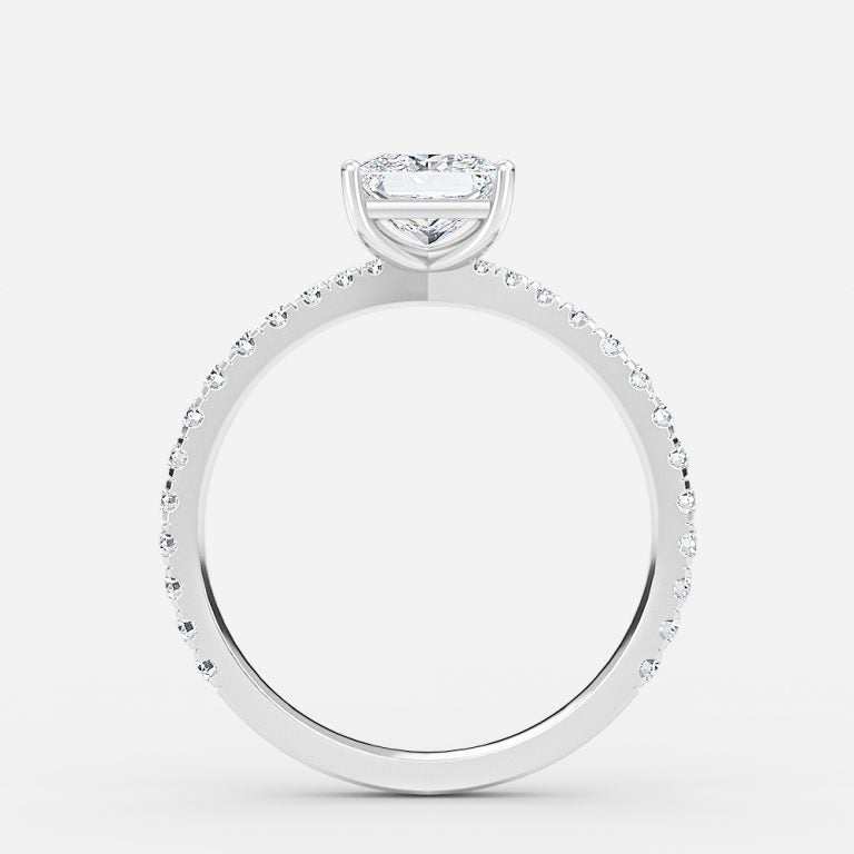 Crown Princess Diamond Band Engagement Ring