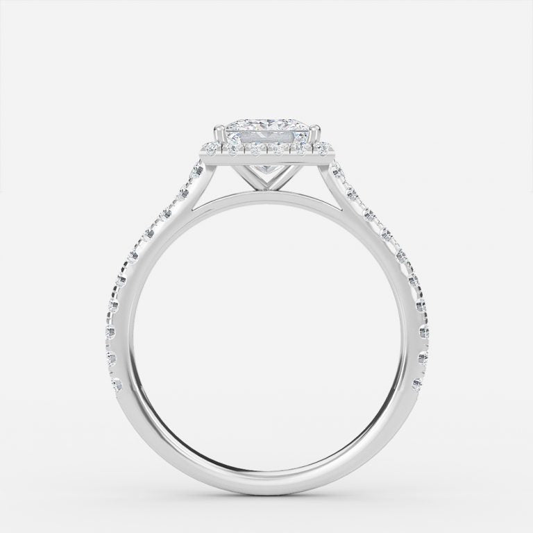Henssy Princess Halo Lab Grown Diamond Engagement Ring