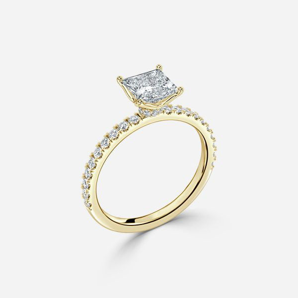 Lepidus Princess Hidden Halo Lab Grown Diamond Engagement Ring