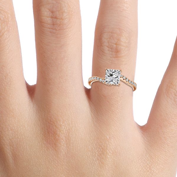 Una Princess Hidden Halo Lab Grown Diamond Engagement Ring