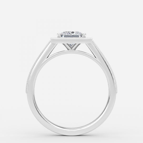 Elswin Princess Halo Lab Grown Diamond Engagement Ring
