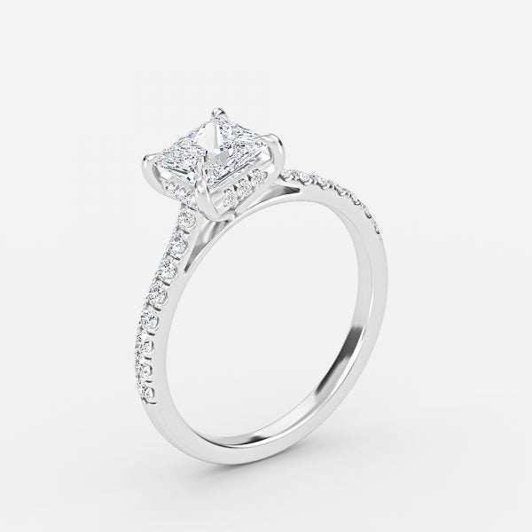 Versailles Princess Hidden Halo Lab Grown Diamond Engagement Ring