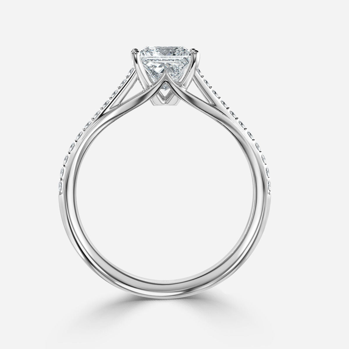 Heni Princess Diamond Band Engagement Ring