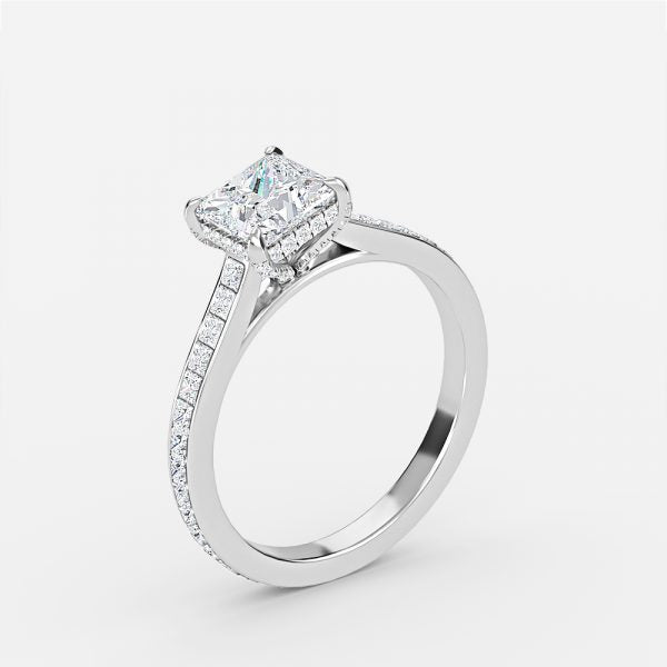Mithrial Princess Hidden Halo Lab Grown Diamond Engagement Ring