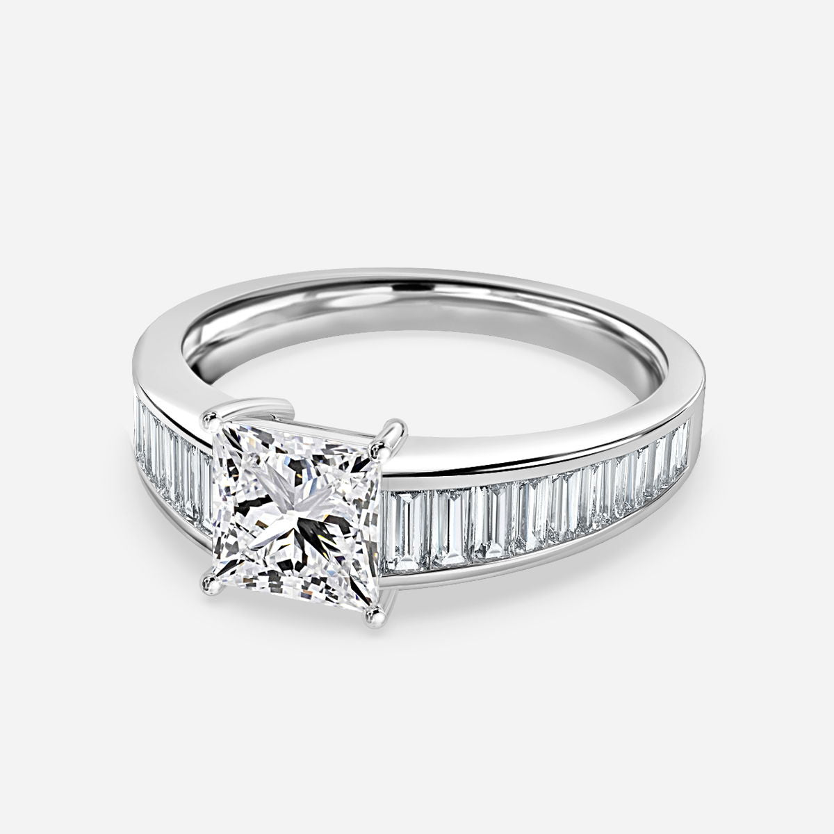 Vri Princess Lab Diamond Unique Engagement Ring