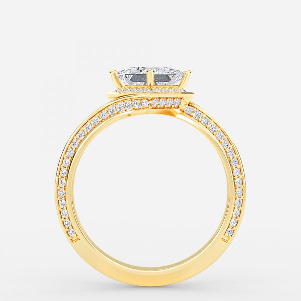 Aria Princess Hidden Halo Lab Grown Diamond Engagement Ring