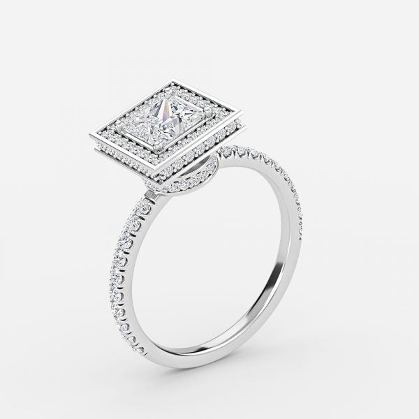 Jennifer Princess Halo Lab Grown Diamond Engagement Ring