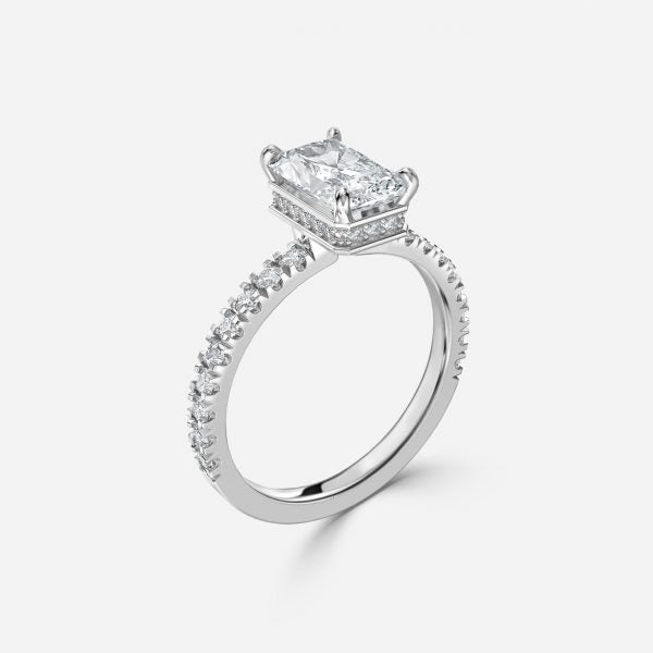 Kenzo Radiant Hidden Halo Lab Grown Diamond Engagement Ring