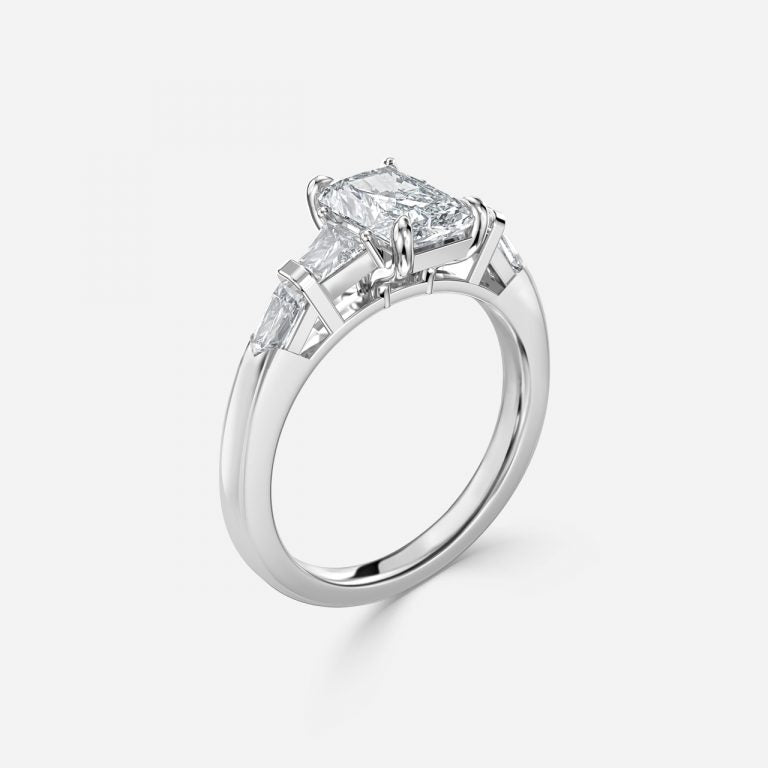 Maya Radiant Three Stone Lab Grown Diamond Engagement Ring