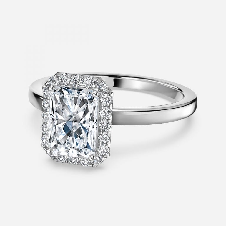 Jodha Radiant Halo Lab Grown Diamond Engagement Ring