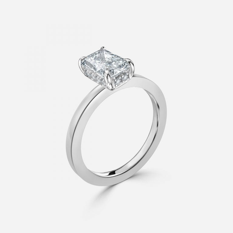 Chloe Radiant Hidden Halo Lab Grown Diamond Engagement Ring