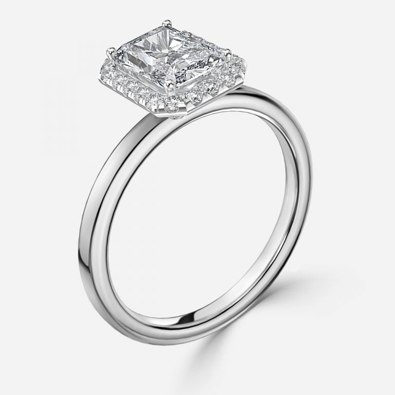 Jodha Radiant Halo Lab Grown Diamond Engagement Ring