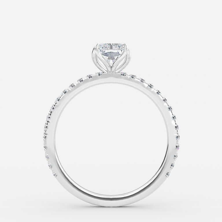 Moonlight Radiant Diamond Band Engagement Ring