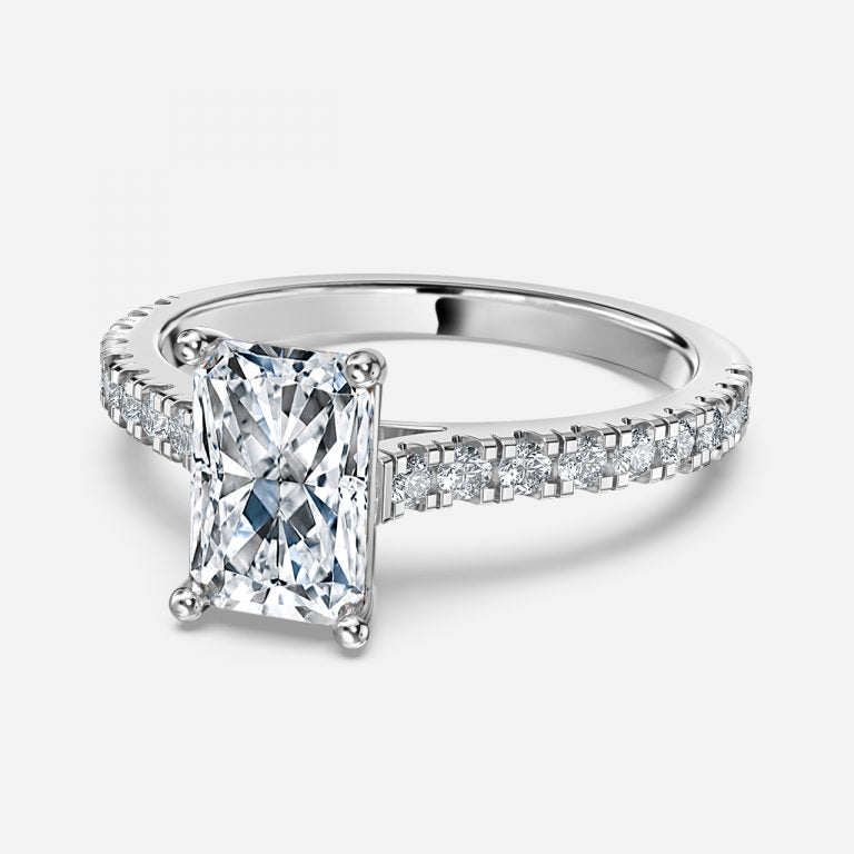 Ella Radiant Diamond Band Engagement Ring
