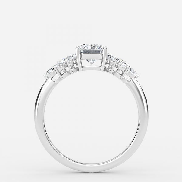 Nhẫn đính hôn kim cương nhân tạo ba viên Avian Radiant