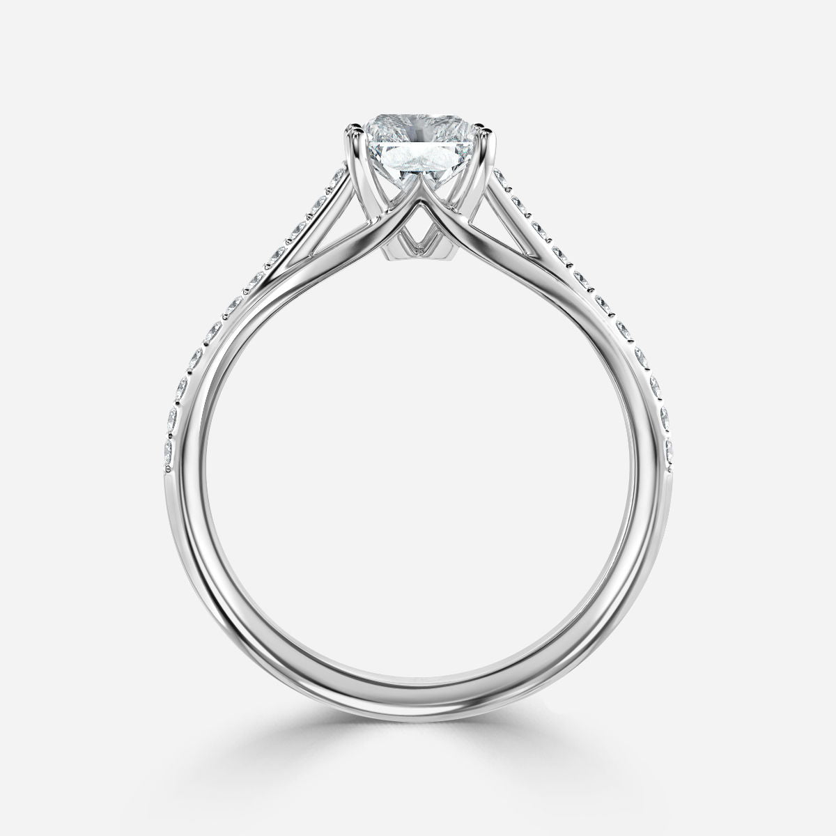 Heni Radiant Diamond Band Engagement Ring